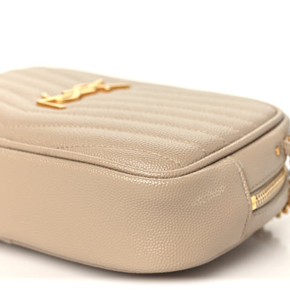 Saint Laurent Grain De Poudre Matelasse Monogram Mini Lou Camera Bag Dark Beige 10 of 11