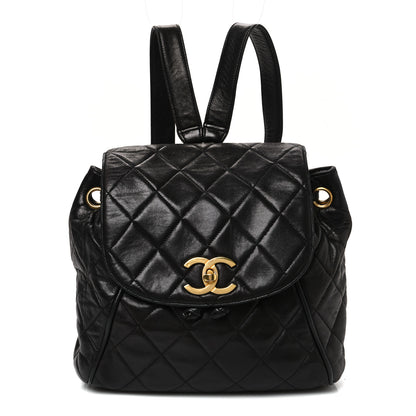 Chanel Lambskin Quilted Backpack Black 1 of 12