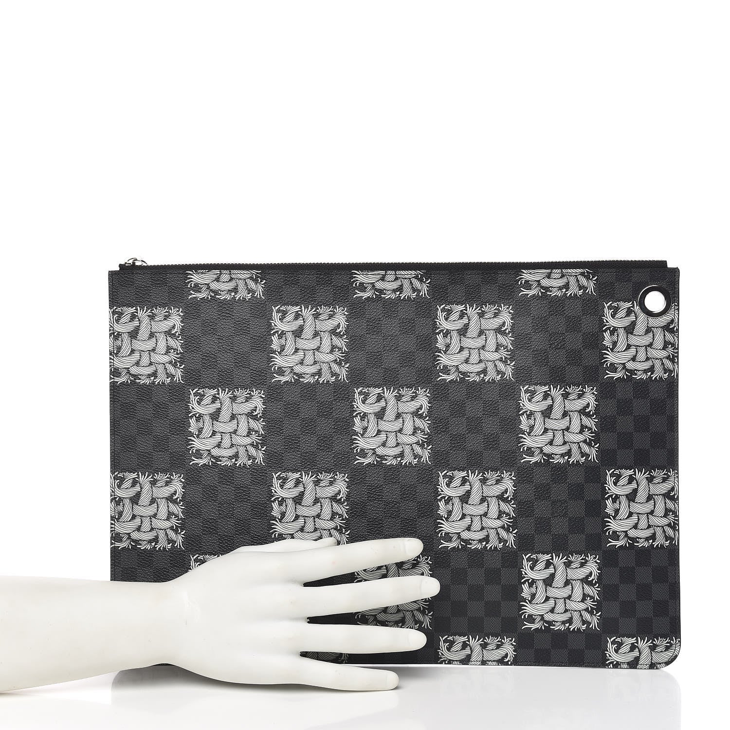 Louis Vuitton Damier Graphite Rope Pochette Joules GM White 2 of 7