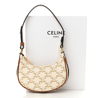 Celine Canvas Calfskin Mini Ava Triomphe Shoulder Bag White 10 of 10