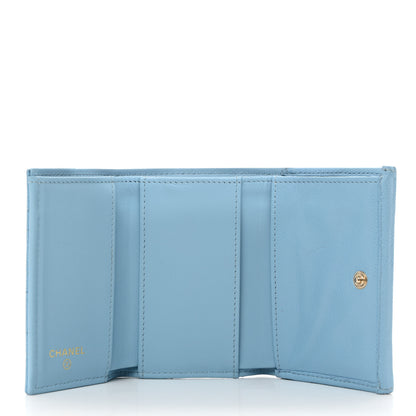 Chanel Caviar Quilted Double Flap Wallet Light Blue 5 of 9