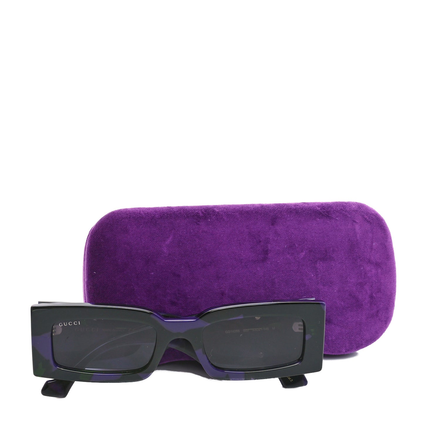 Acetate Rectangular Sunglasses GG1425S Havana Purple Green