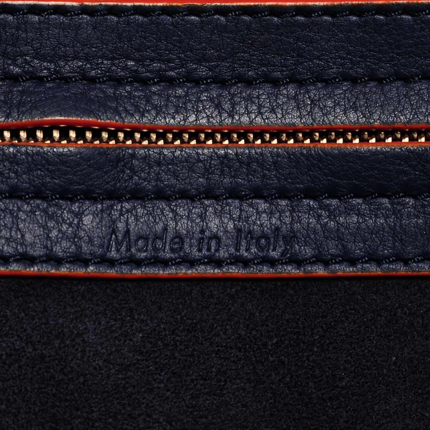 Supple Calfskin Large Phantom Luggage Navy Blue Orange