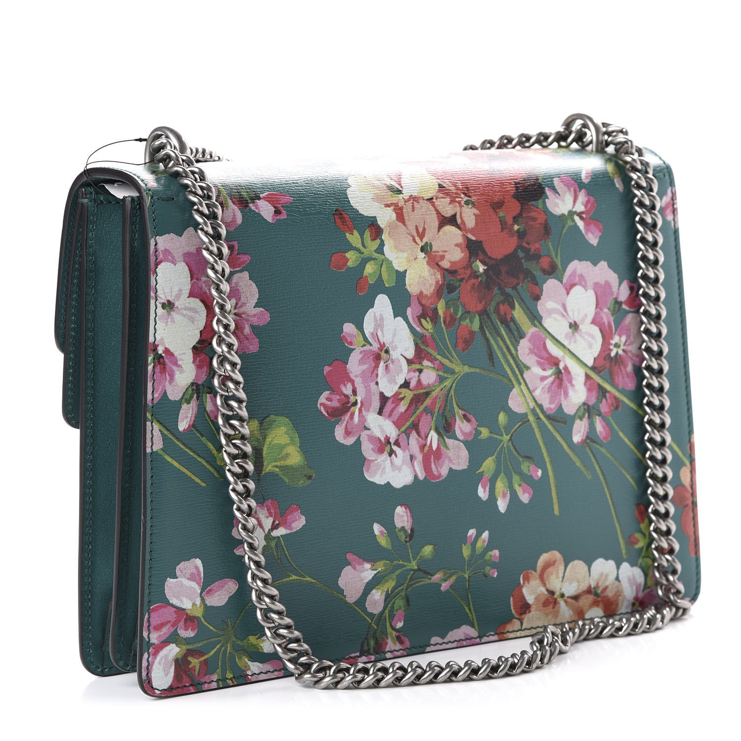 Gucci Calfskin Blooms Print Medium Dionysus Shoulder Bag Bright Emerald Multicolor 3 of 10