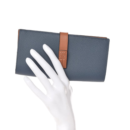 Loewe Grained Calfskin Large Vertical Wallet Steel Blue Tan 2 of 10