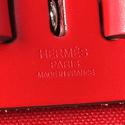 Hermes Military Toile Vache Hunter Herbag a Dos Zip Retourne Backpack Rouge Piment 7 of 12