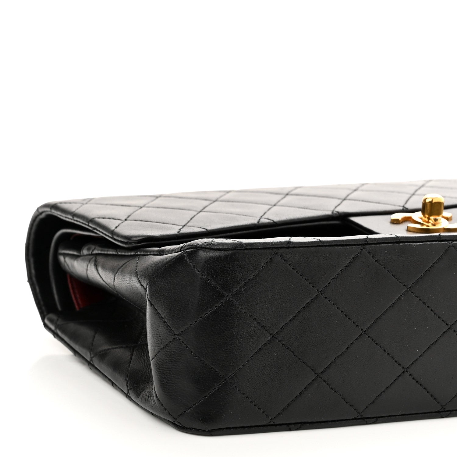 Chanel Lambskin Quilted Medium Double Flap Black 9 of 10