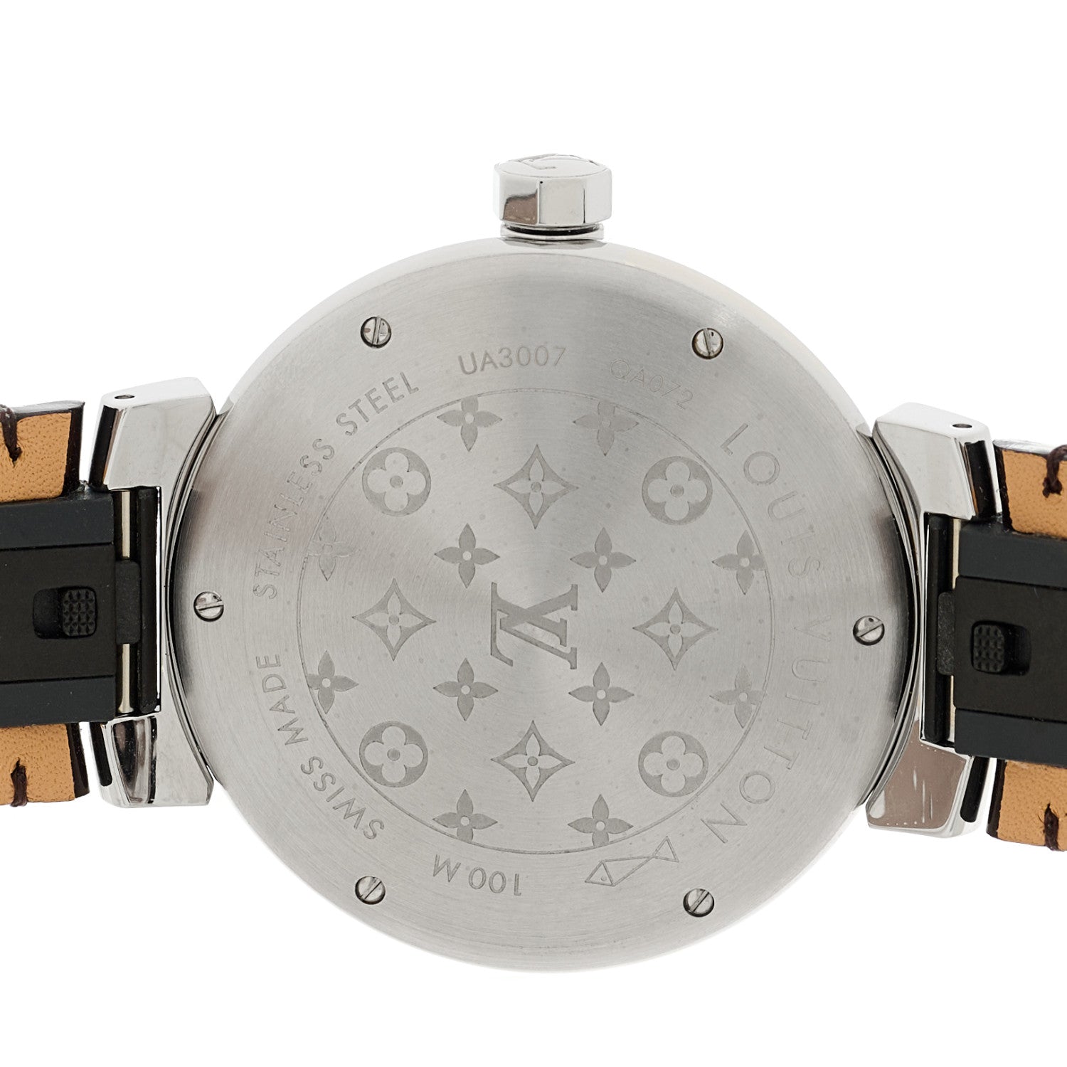 Louis Vuitton Stainless Steel Monogram 39mm Tambour Vernis Quartz Watch Amarante 4 of 5