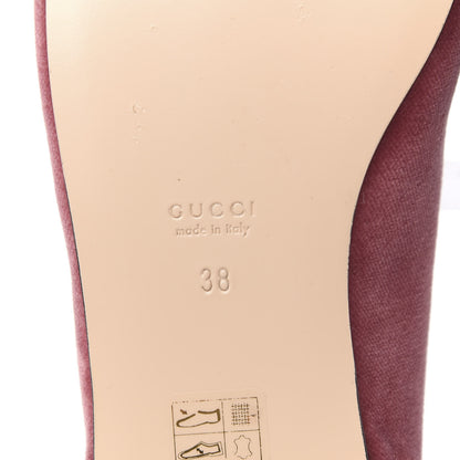 Gucci Velvet Etoile Pearl Embellished Loafers 38 Tibet Red 6 of 9