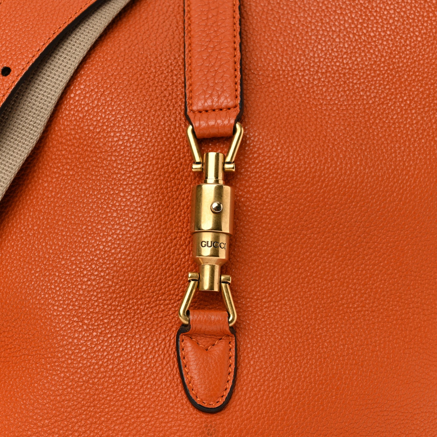Gucci Soft Grained Calfskin Small Jackie Bucket Bag Orange 9 of 15