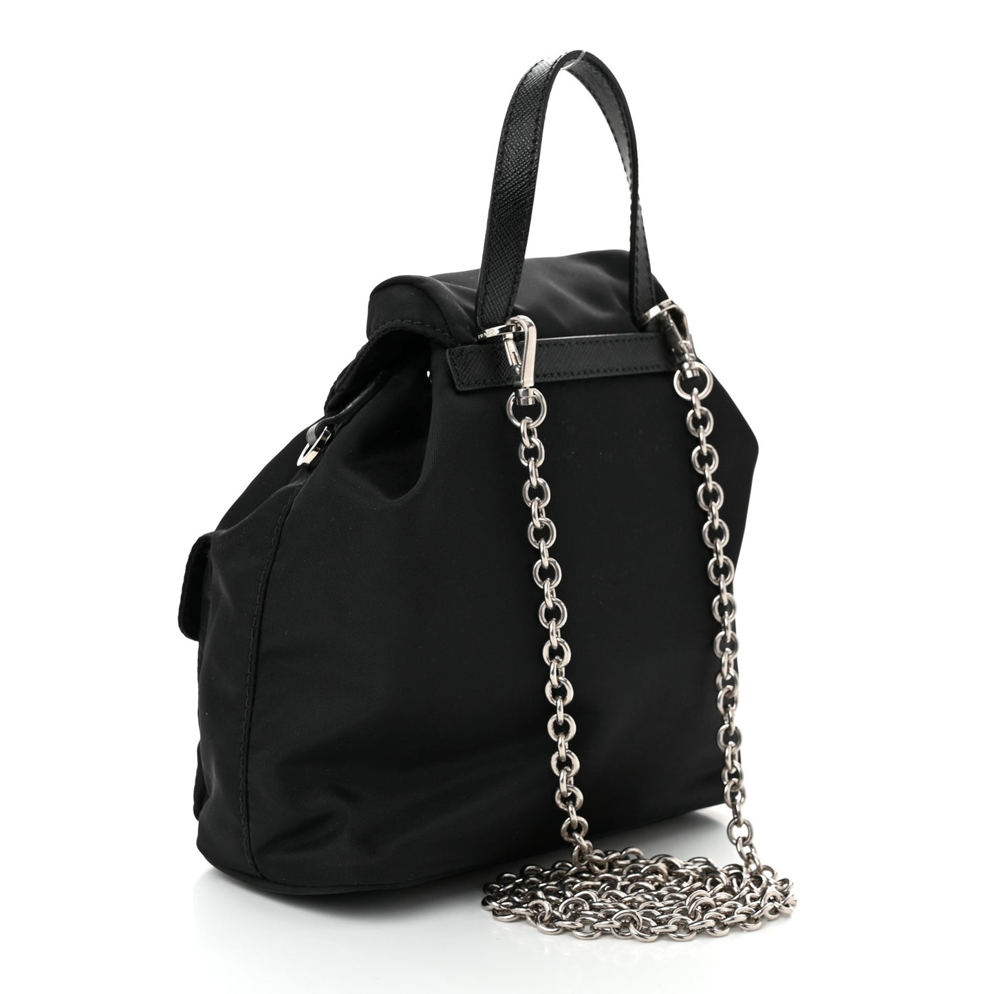 Nylon Vela Mini Crossbody Backpack Black