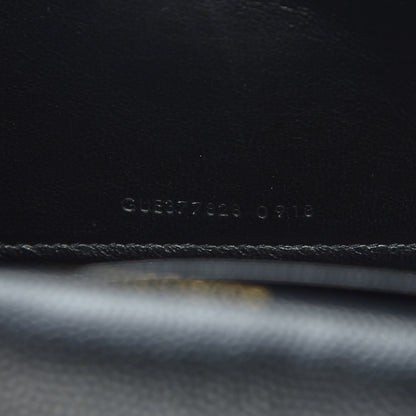 Saint Laurent Grain De Poudre Matelasse Chevron Monogram Chain Wallet Black 7 of 9