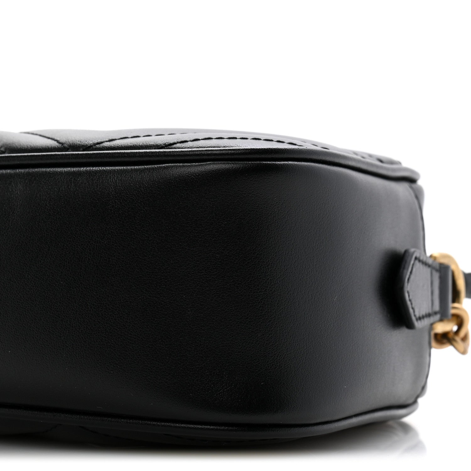 Gucci Calfskin Matelasse Small GG Marmont Chain Shoulder Bag Black 10 of 12