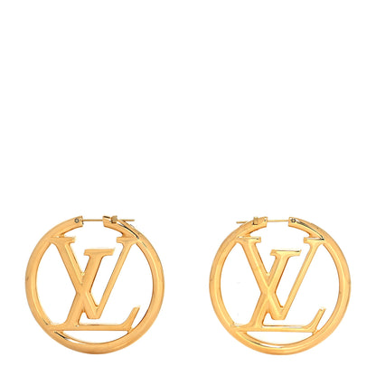 Louis Vuitton Metal Louise Hoop Earrings Gold 1 of 4