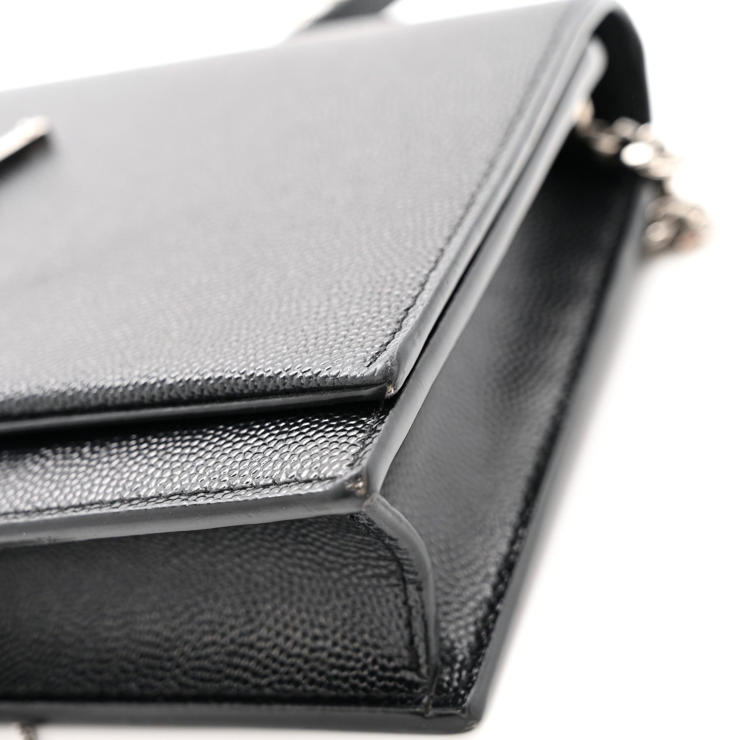 Saint Laurent Grain De Poudre Classic Monogram Kate Tassel Chain Wallet Black 12 of 13