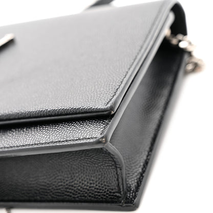 Saint Laurent Grain De Poudre Classic Monogram Kate Tassel Chain Wallet Black 12 of 13