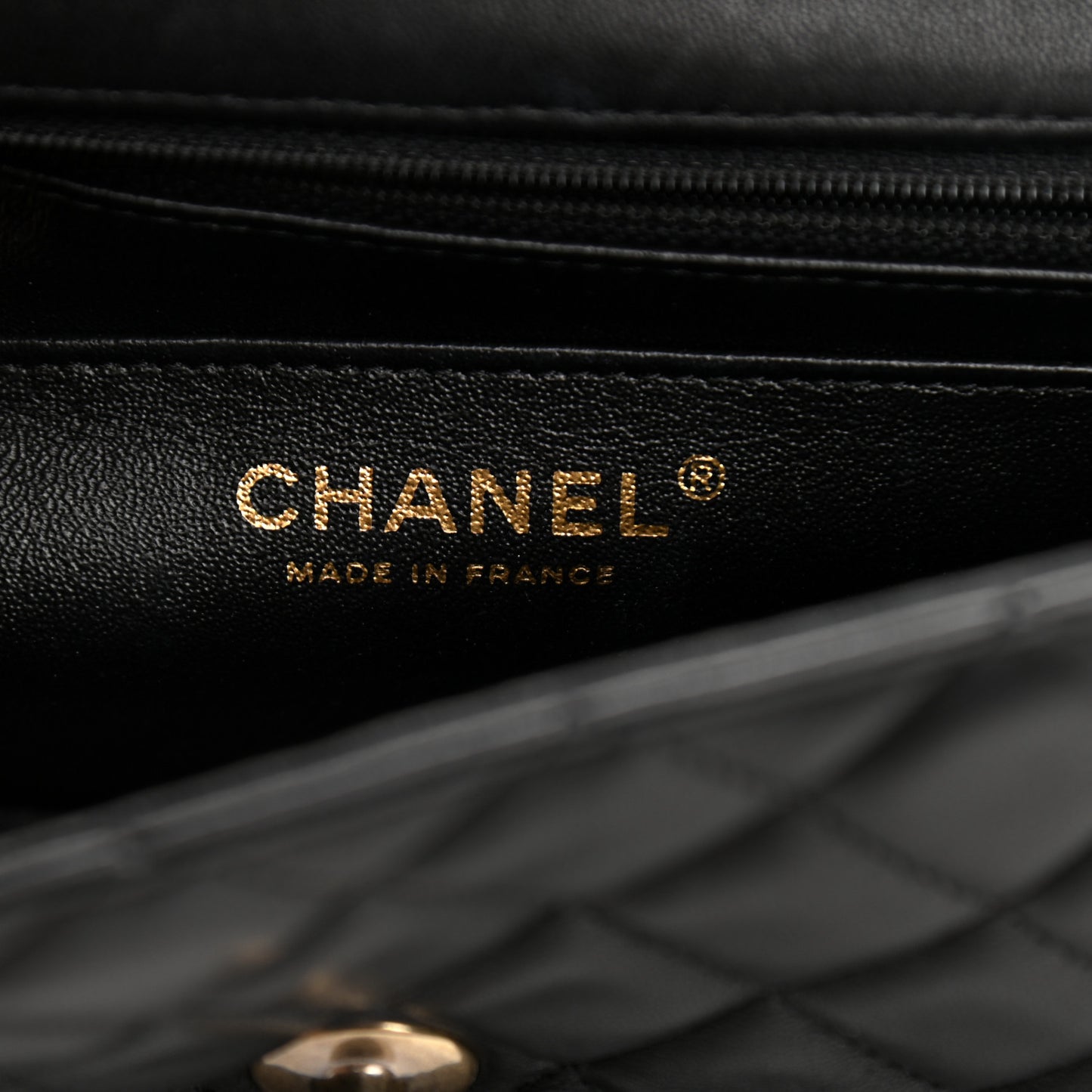 Lambskin Quilted Mini Rectangular Flap Black
