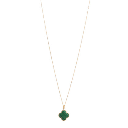 Van Cleef & Arpels 18K Yellow Gold Malachite Magic Alhambra Pendant Necklace 1 of 3