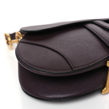 Christian Dior Grained Calfskin Saddle Bag Burgundy 8 of 9