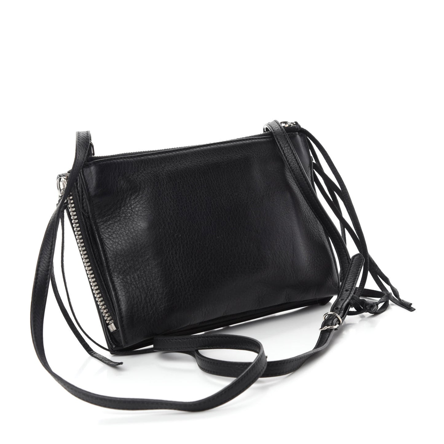 Veau Papier Triple XS Zip Around Crossbody Black