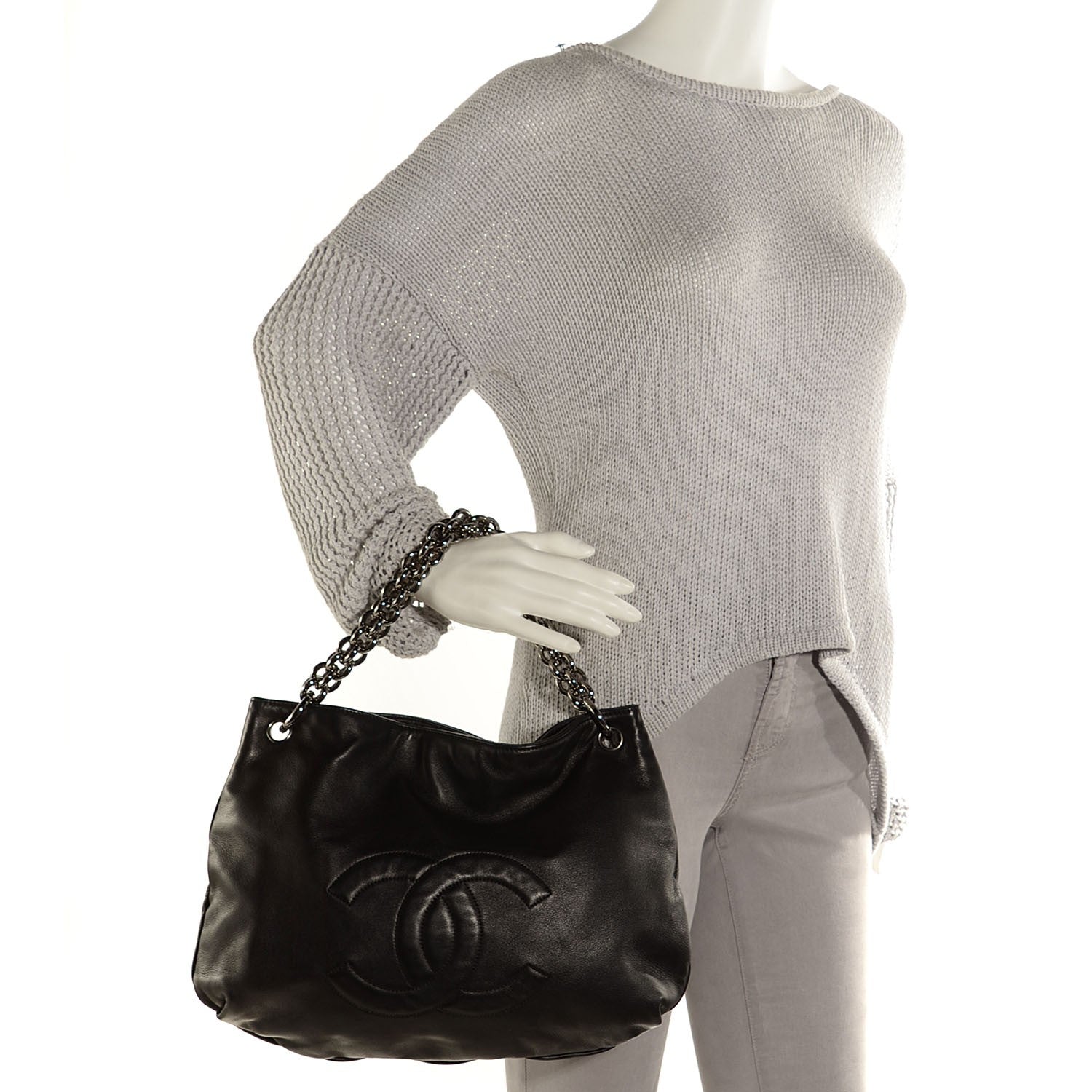 Chanel Lambskin Soft and Chain Small Hobo Black 2 of 7