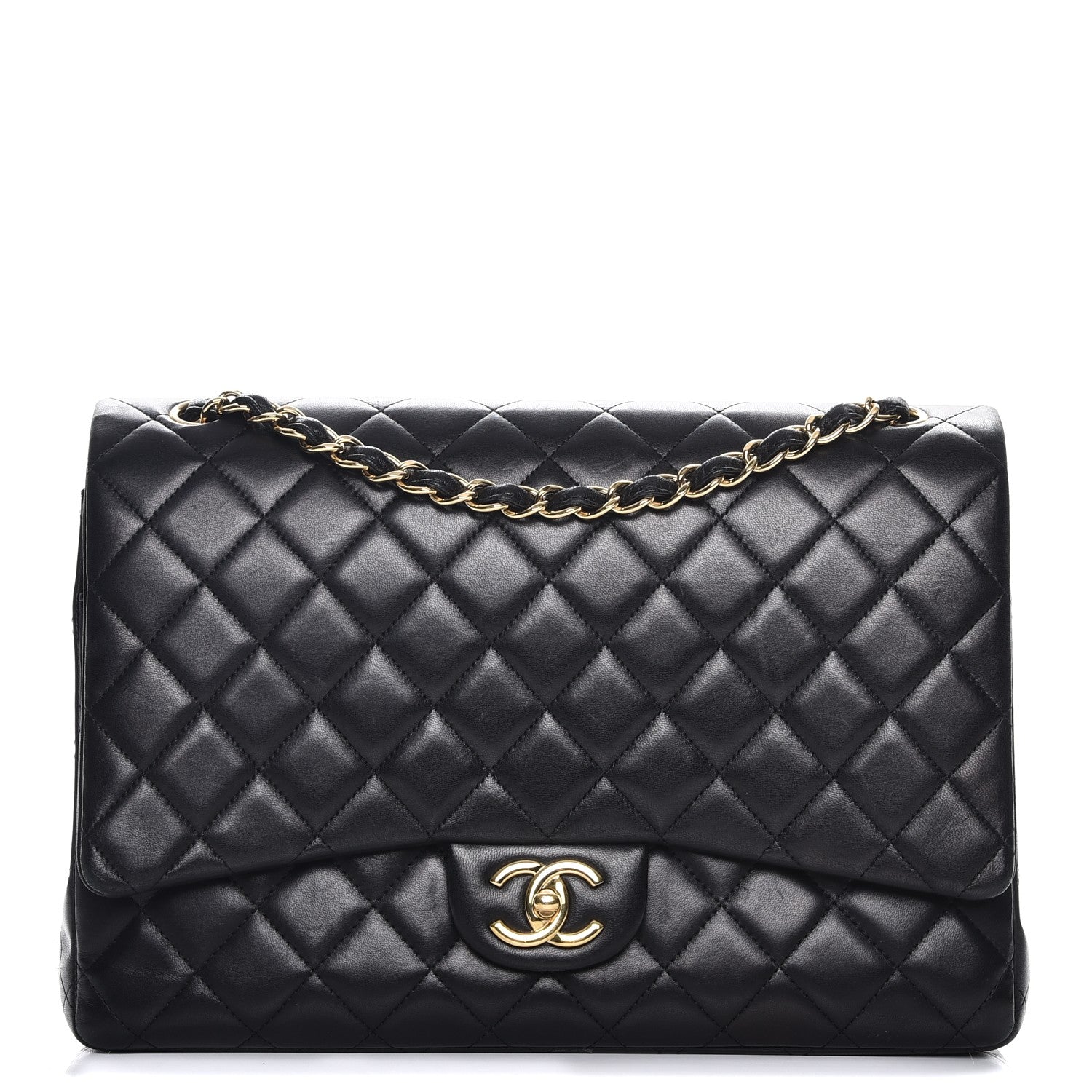 Chanel Lambskin Quilted Maxi Double Flap Black 1 of 15