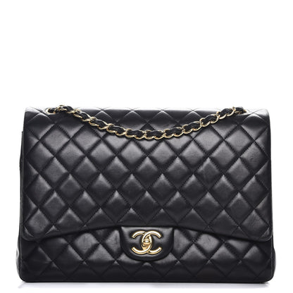 Chanel Lambskin Quilted Maxi Double Flap Black 1 of 15