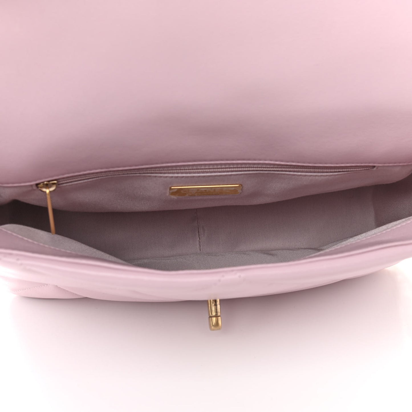 Lambskin Quilted Large Chanel 19 Flap Light Pink