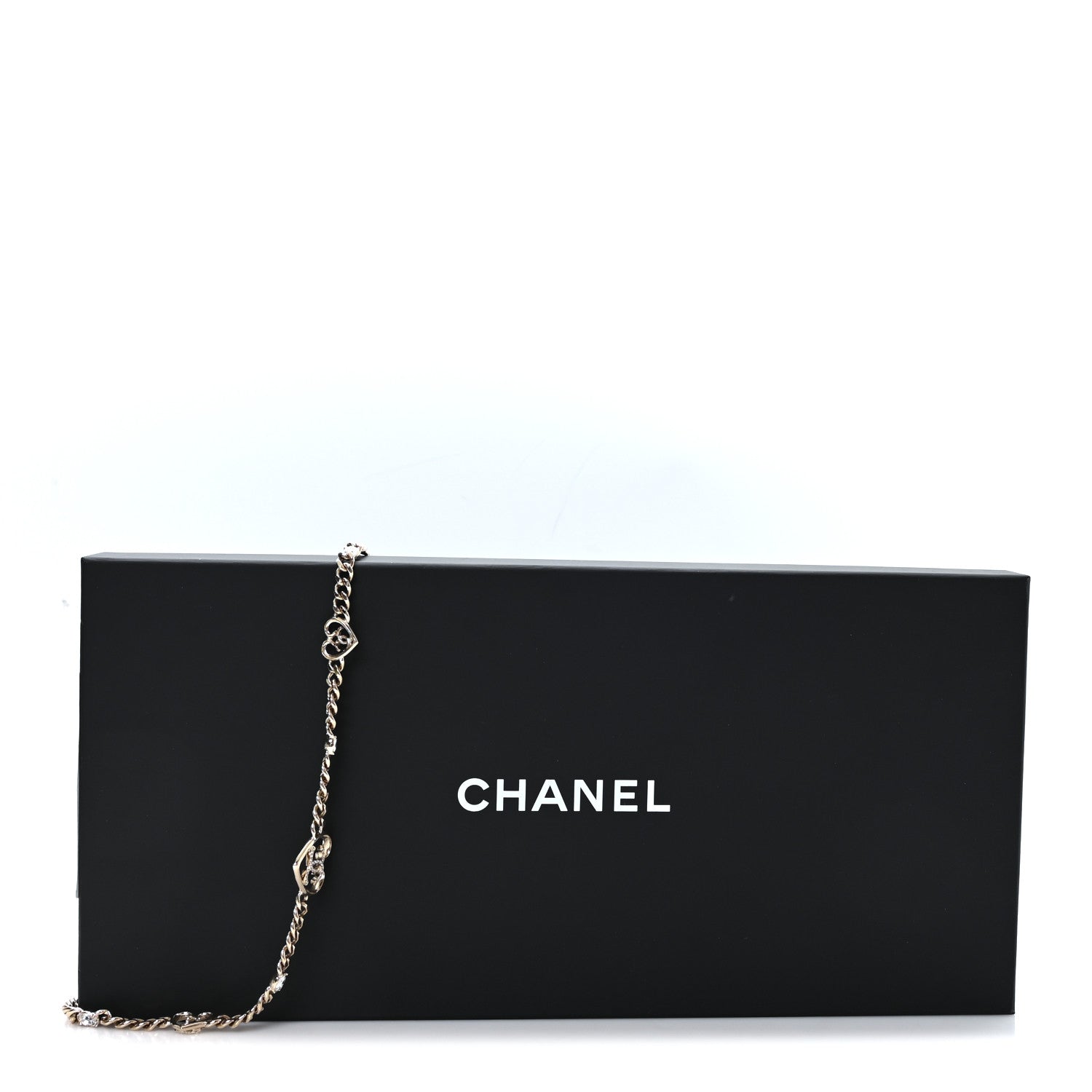 Chanel Metal Crystal CC Heart Chain Belt Light Gold 4 of 4