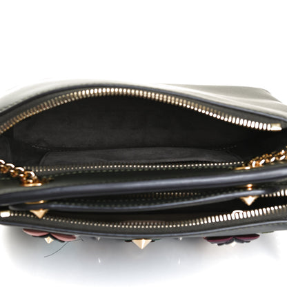 Fendi Vitello Baltico Nappa Flowerland Studded Small Dotcom Click Chain Satchel Verde Prato Multicolor 5 of 12