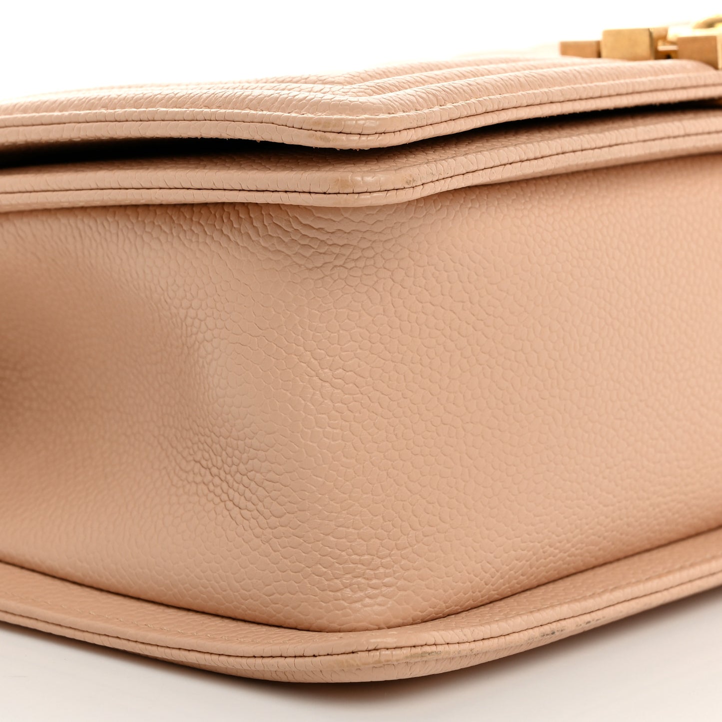 Caviar Quilted Medium Boy Flap Beige