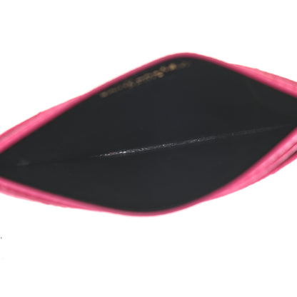 Saint Laurent Grain De Poudre Matelasse Chevron Monogram Credit Card Case Fresh Fuxia 5 of 8
