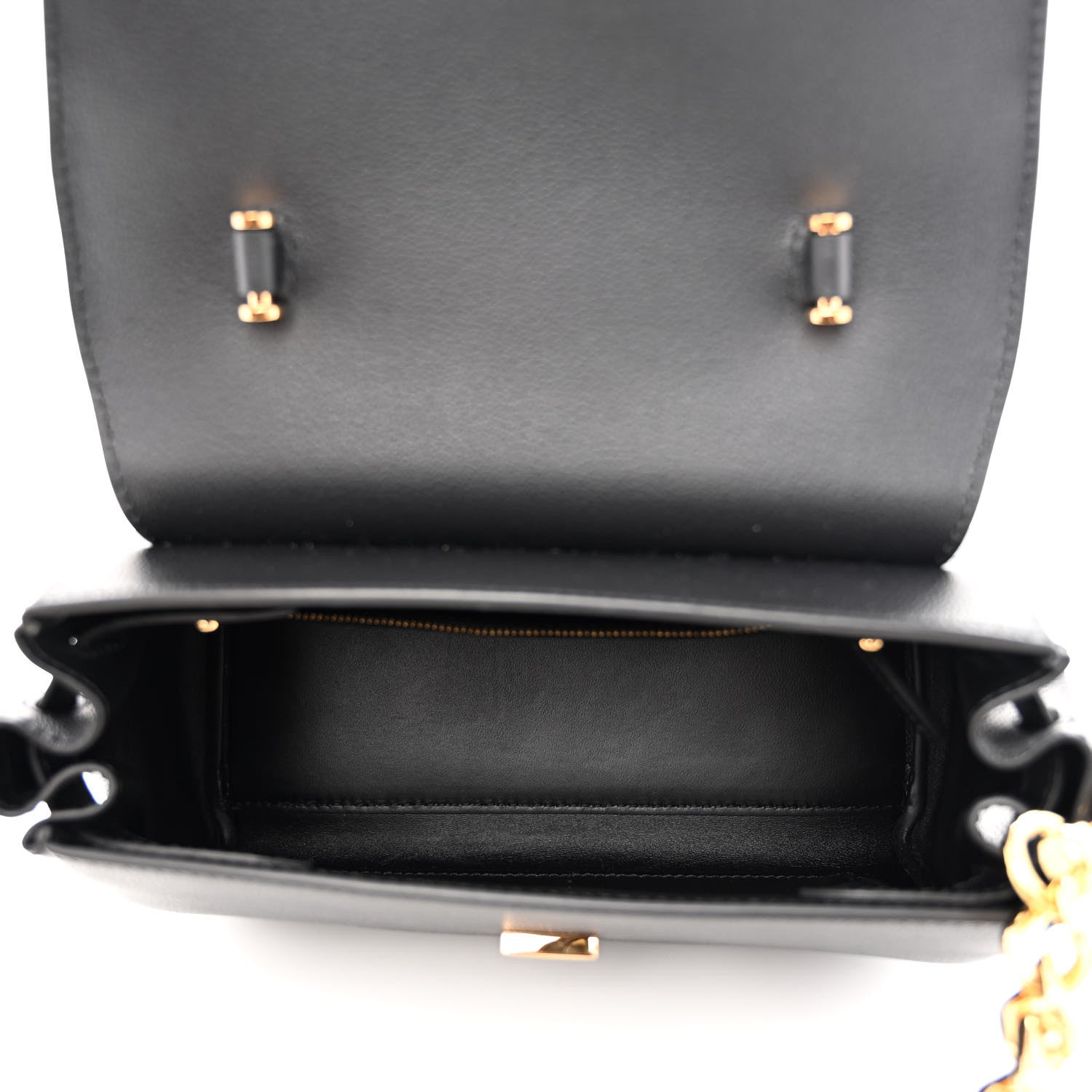 Versace Grained Calfskin La Medusa Top Handle Bag Black 5 of 10