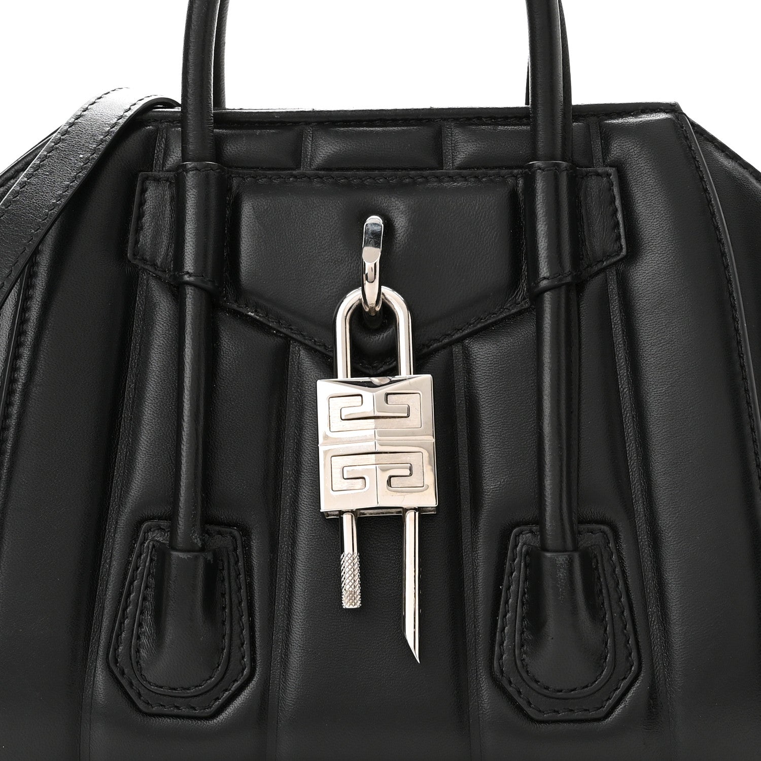 Givenchy Box Calfskin Padded Mini Lock Antigona Shoulder Bag Black 8 of 11