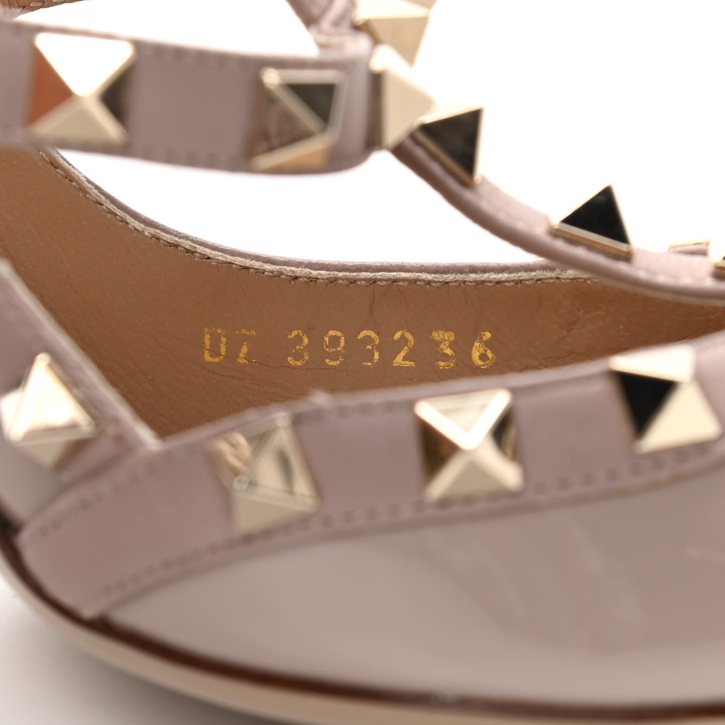 Patent Rockstud Ankle Strap 100mm Pumps 36 Poudre