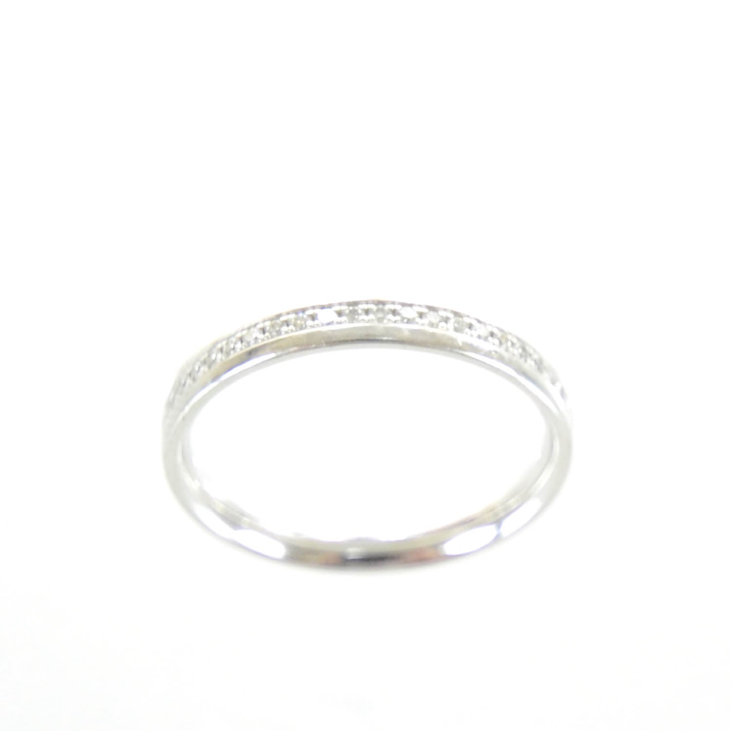 Tiffany 18k White Gold and Diamond Metro Ring Size 6 3 of 5