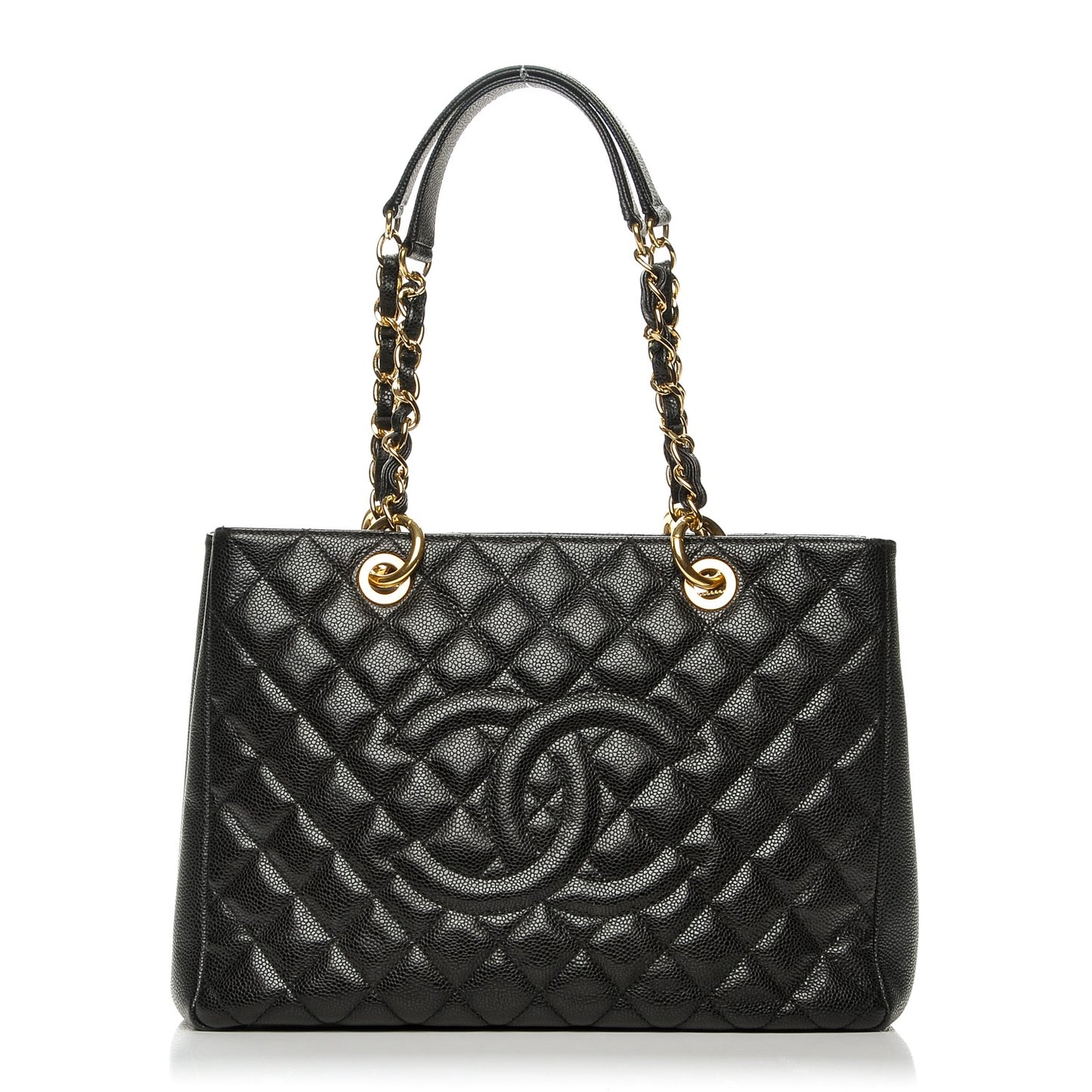 Caviar Quilted Grand Shopping Tote GST Black