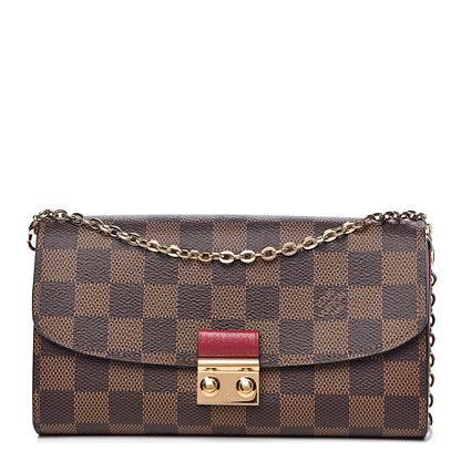 Louis Vuitton Damier Ebene Croisette Chain Wallet Scarlet 1 of 11
