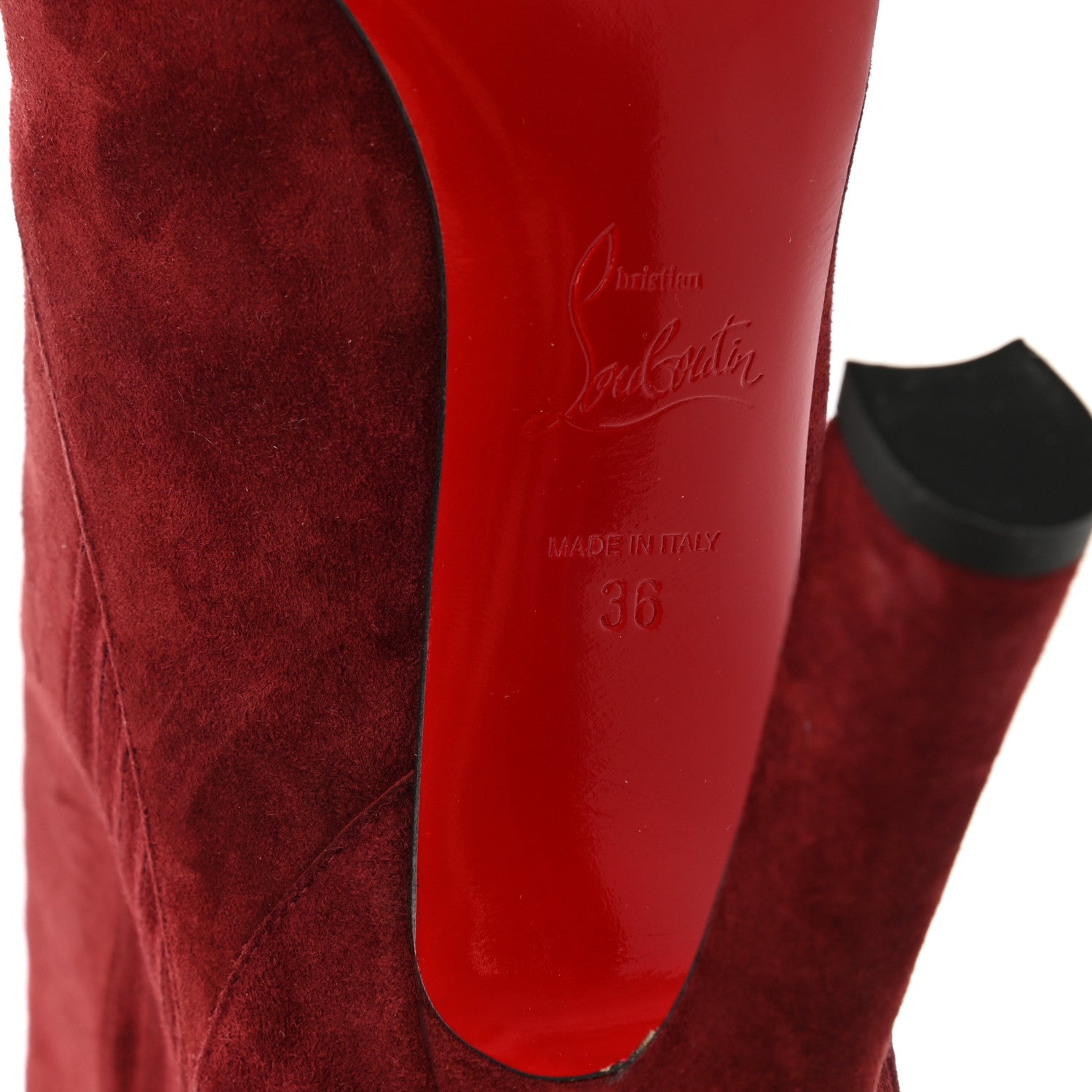 Christian Louboutin Veau Velours Calfskin Jurassic Me In The 90s 100 Ankle Boots 36 Tanin 6 of 8