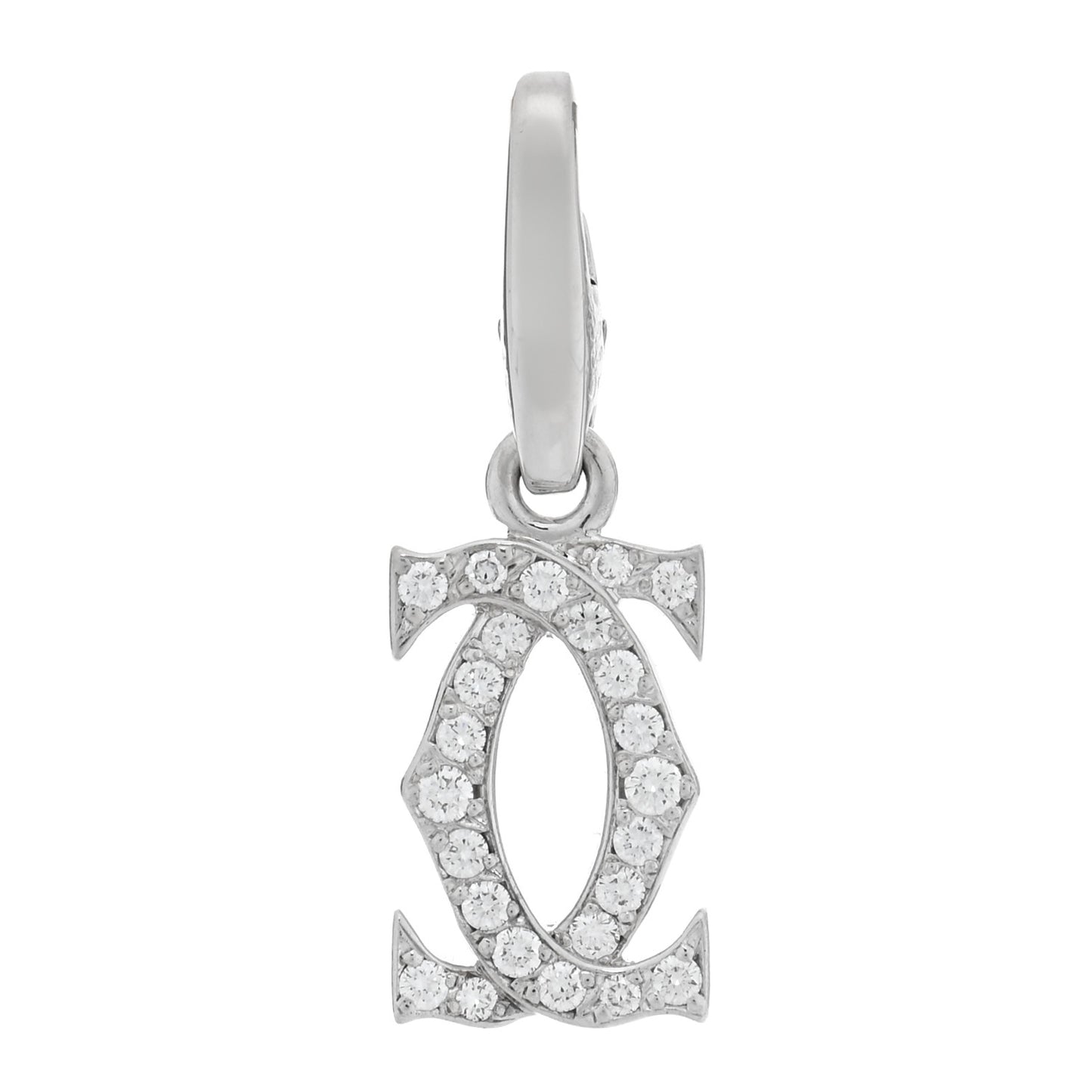 18K White Gold Diamond Logo Charm