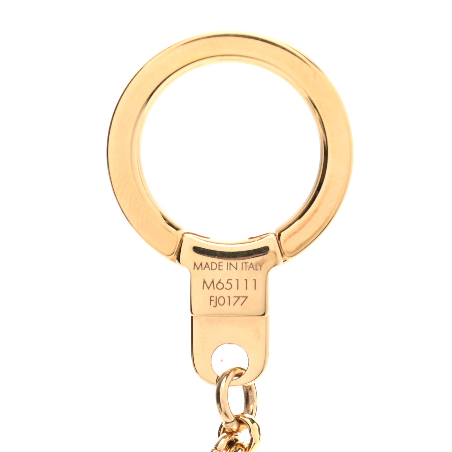 Louis Vuitton Brass Enamel Fleur De Monogram Bag Charm Chain Gold 3 of 3