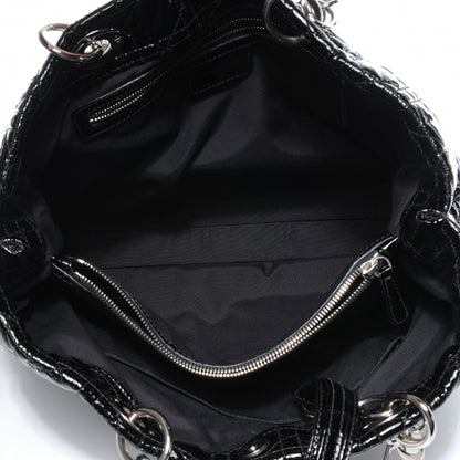 Christian Dior Patent Cannage Dior Soft Shopping Tote Black 7 of 7