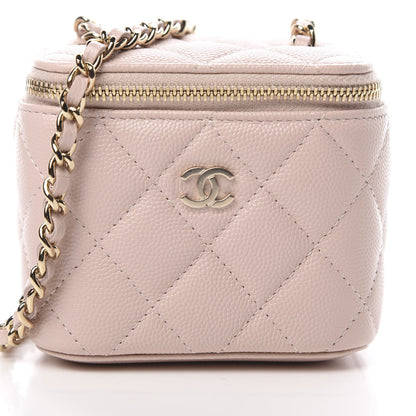 Chanel Caviar Quilted Mini Vanity Case With Chain Light Pink 8 of 11