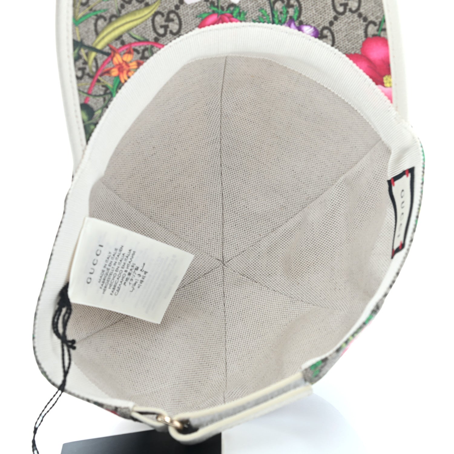 Gucci GG Supreme Flora Claudia Baseball Hat 57 M White 7 of 11