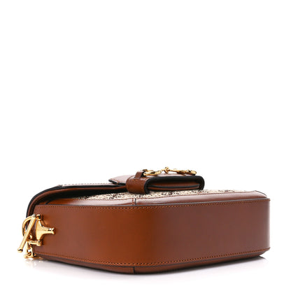 Gucci New Canvas Charisma Calfskin Crystal GG Monogram Mini Horsebit 1955 Shoulder Bag Camel Ebony 4 of 13