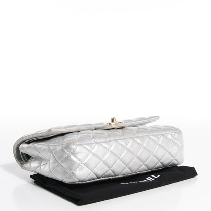 Chanel Lambskin Quilted Medium Double Flap Silver 4 of 8