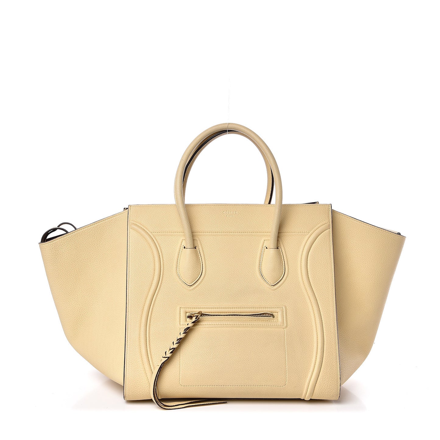 Drummed Calfskin Medium Phantom Luggage Cream