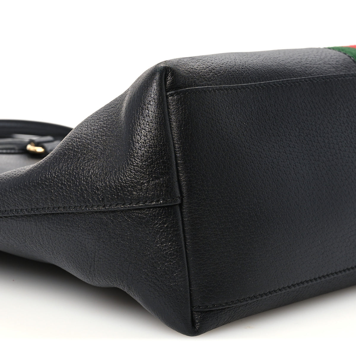 Textured Calfskin Web Medium Ophidia Shopping Tote Black