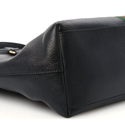 Gucci Textured Calfskin Web Medium Ophidia Shopping Tote Black 10 of 12