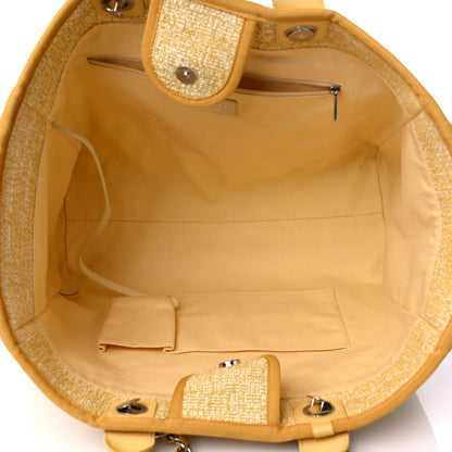 Chanel Canvas Large Deauville Tote Light Yellow 5 of 14